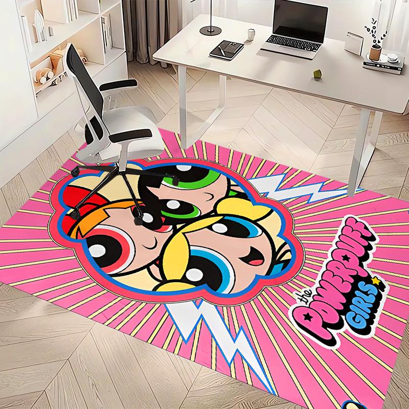 The Powerpuff Girls1 Printed Absorbent Washable Carpet, Non-Slip Bathroom Mats, Kitchen Rugs, Yoga Mat,Living Room Entrance, Camping Picnic Rugs