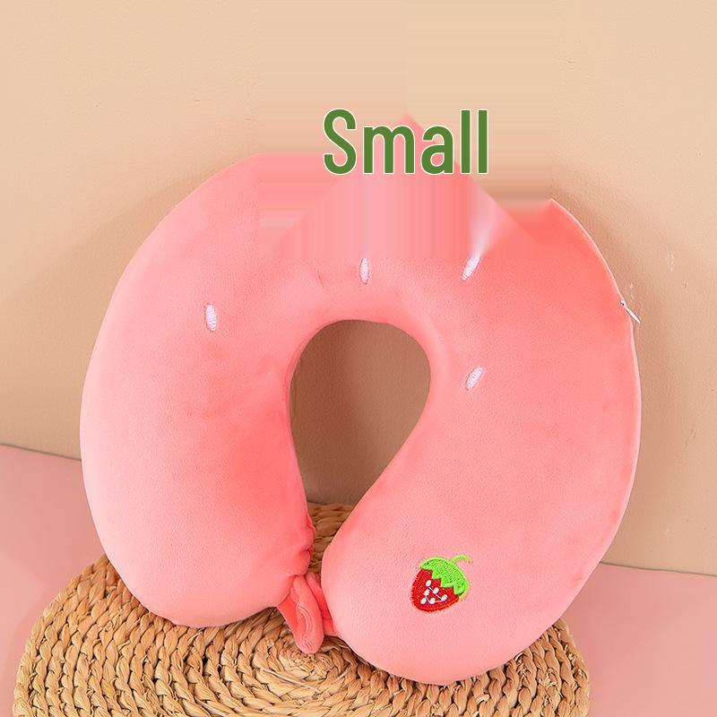 Customizable Cartoon Embroidery U-Shaped Memory Foam Neck Pillow for Travel & Home