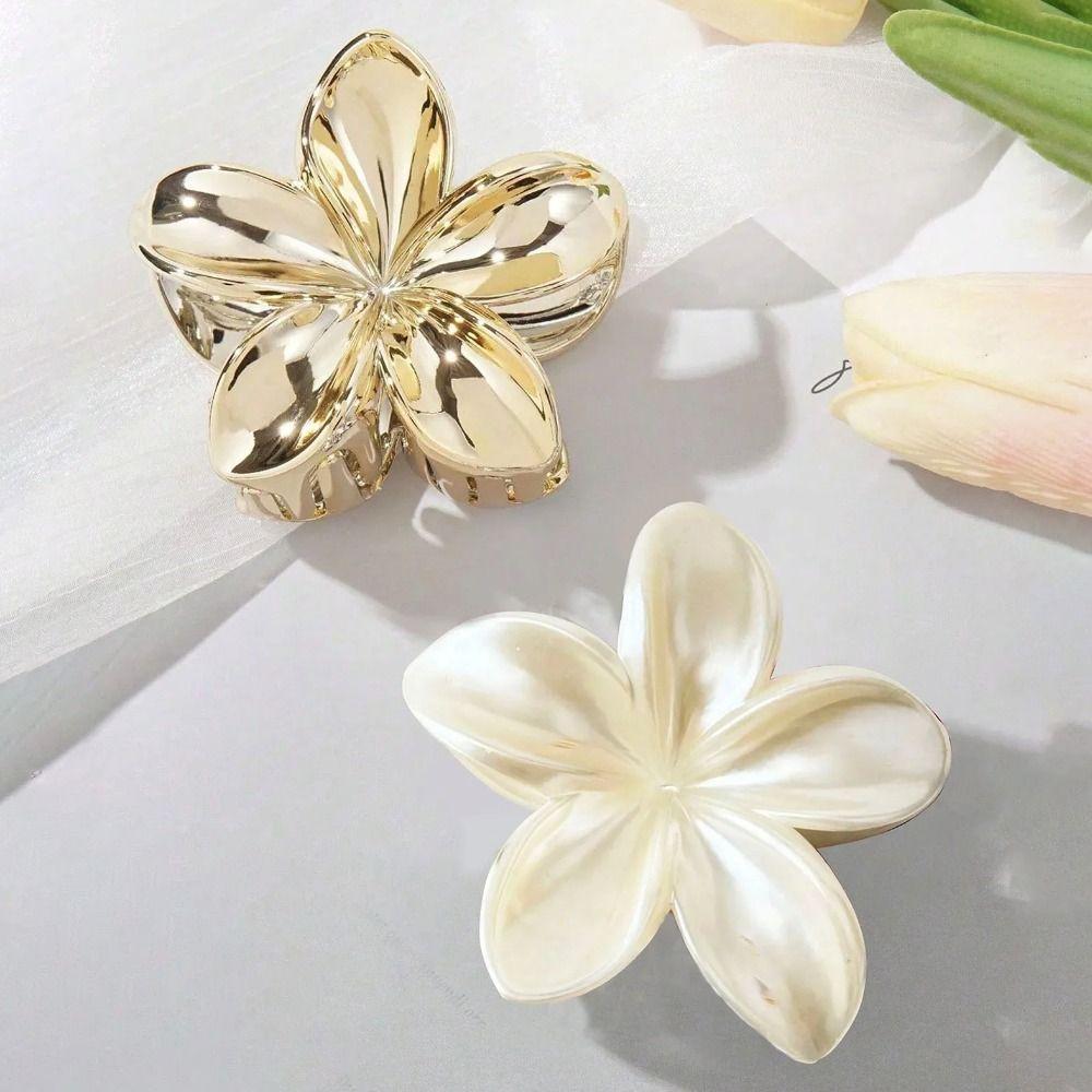 Acrylic Frangipani Flower Hair Claws Hair Accessories Hairpin Sweet Hair Gripper  Daily