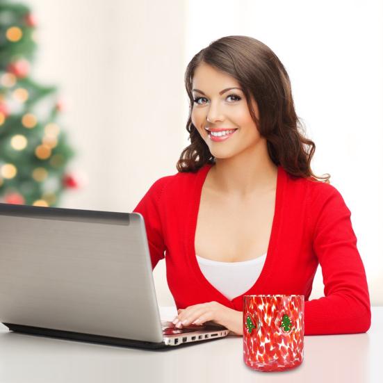 Hand Painted Christmas Juice Glasses 450ml Heat Resistant Coffee Mug Milk Juice Beer Cup Dining Table Decoration Cup