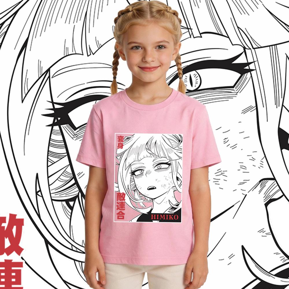 My Hero Academia Himiko Toga Anime Print Cotton T Shirt for Boys Girls Kids Daily Wear Soft Casual Top