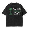 Harajuku Gewaschenes Hemd Saudi-Arabien September Accessoires Neuheit T-Shirt Oversize Nationalfeiertag Streetwear Sommer T-Shirt