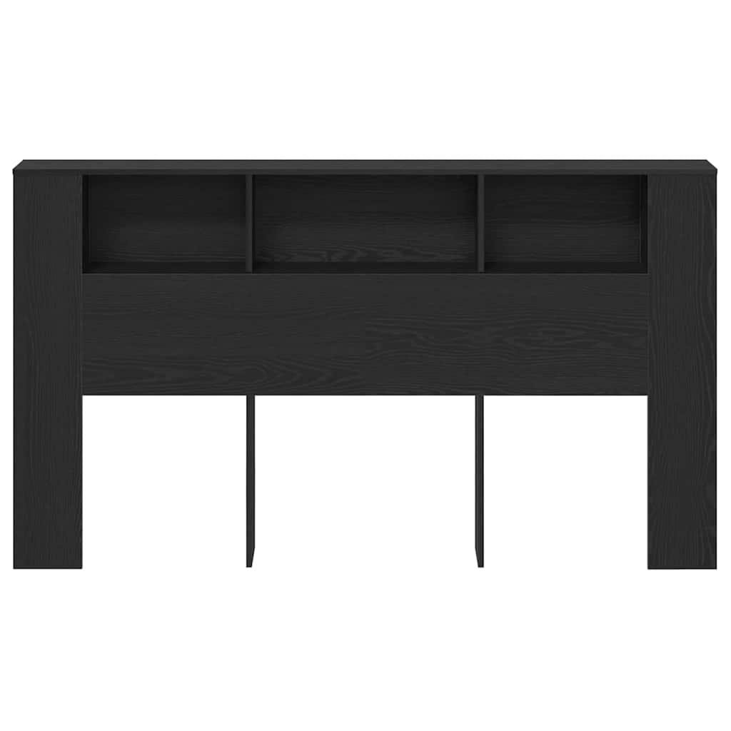 Headboard Cabinet Black Oak Effect 180 x 18.5 x 102.5 cm