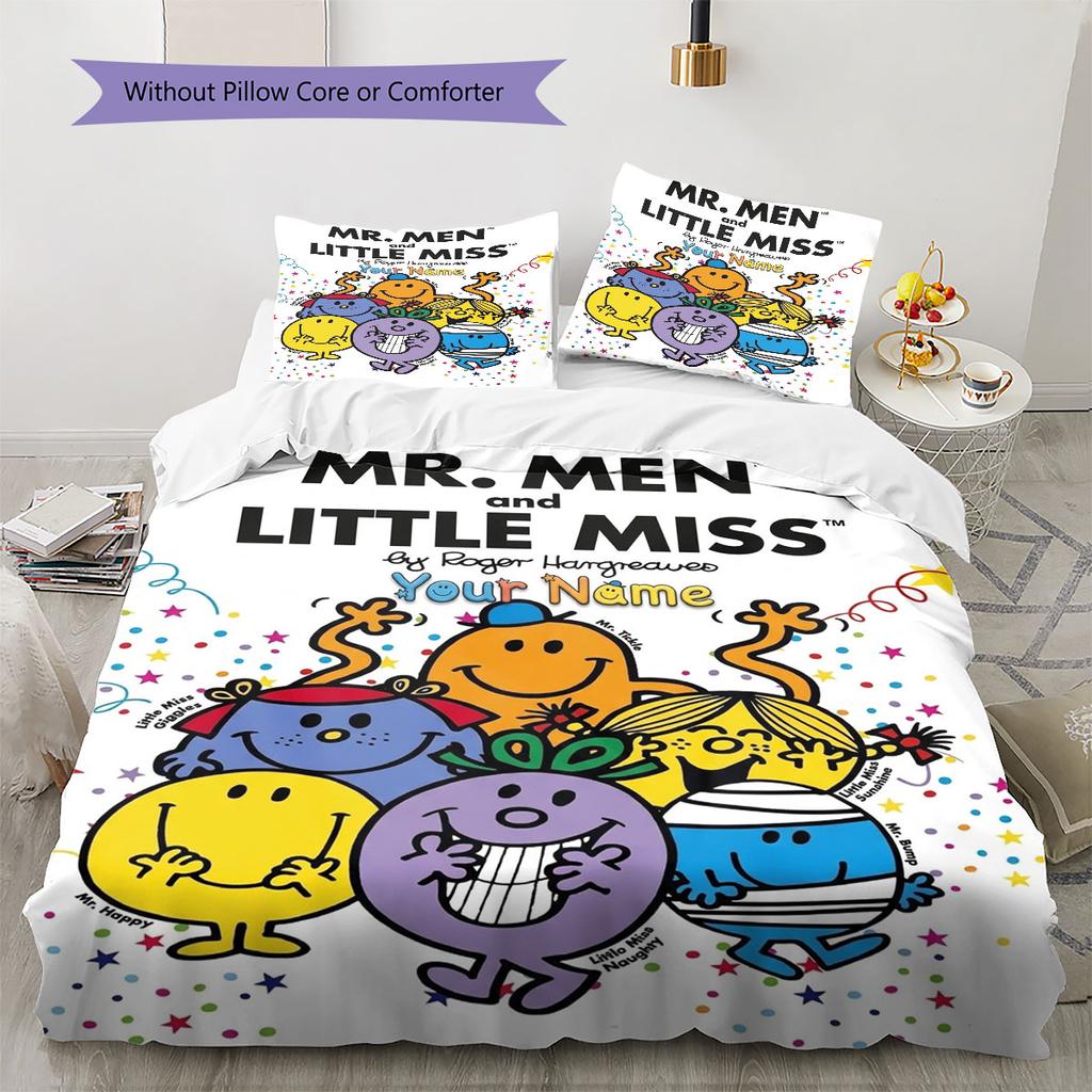 Herr. Herren Little Miss Individueller Namensmuster Bettwäsche, Steppbett Set Bettbezug Kissenbezug Zuhause Geburtstagsgeschenk(1 Bettbezug + 2 Kissenbezüge, ohne Füllung)