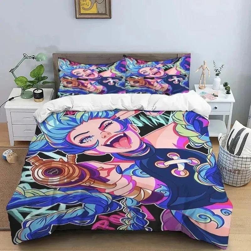 3D Print Jinx Arcane Bedding Collection Duvet Cover Bed Collection Quilt Cover Pillowcase Comforter King Queen Size Boys Adult Bedding Collection