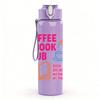 1PC Coffee Book Club Text Graphic,750ml Color Plastic Sports Water Bottle,Leakproof Flip Straw Lid,Suitable for Sports Office Home Use
