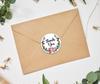 Darling Souvenir Personalized Floral Border Elegant 1.6 Inches Round Thank You Stickers DIY-45