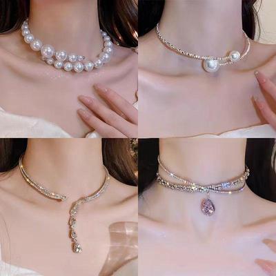 Elegant Irregular Pearl Necklace - Versatile Clavicle Chain for Women, High-End European and American Fashion Jewelry