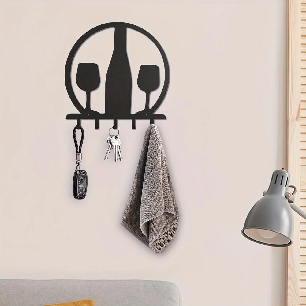 Metal Silhouette Key Hooks - Living Room Wall Decor and Wall-Mounted Holder. Versatile for Keys, Towels, Stylish Decorative Hook