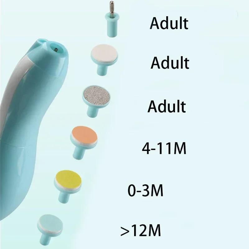 Baby Electric Nail Trimmer with Led Light Kid Nail Polisher Tool Baby Care Multifunctional Fingernail Cutter Trimmer Infant Manicure Set