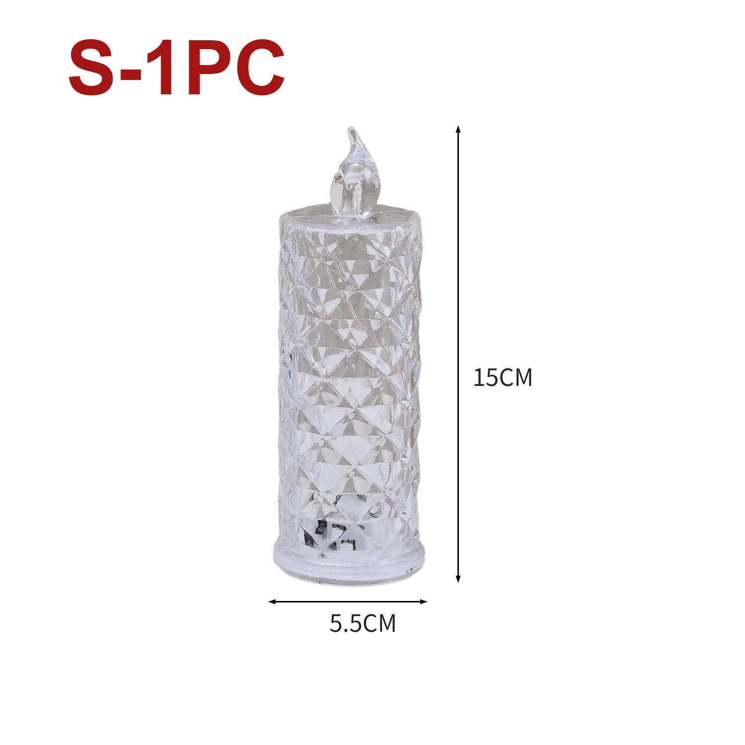 

Свадебная вечеринка День рождения Рождество Хэллоуин Декор Кристальные свечи Светодиодная подсветка Прозрачный Беспламенный Питание от батареек Фонарь Ночной светильник 1PC
