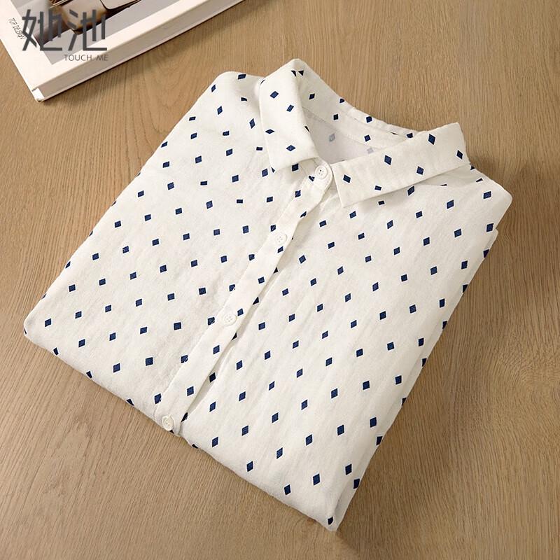 Women s Pure Cotton Loose Lapel Shirt M