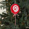 Red & White Plush Candy Christmas Balls Ornaments for Tree Decoration