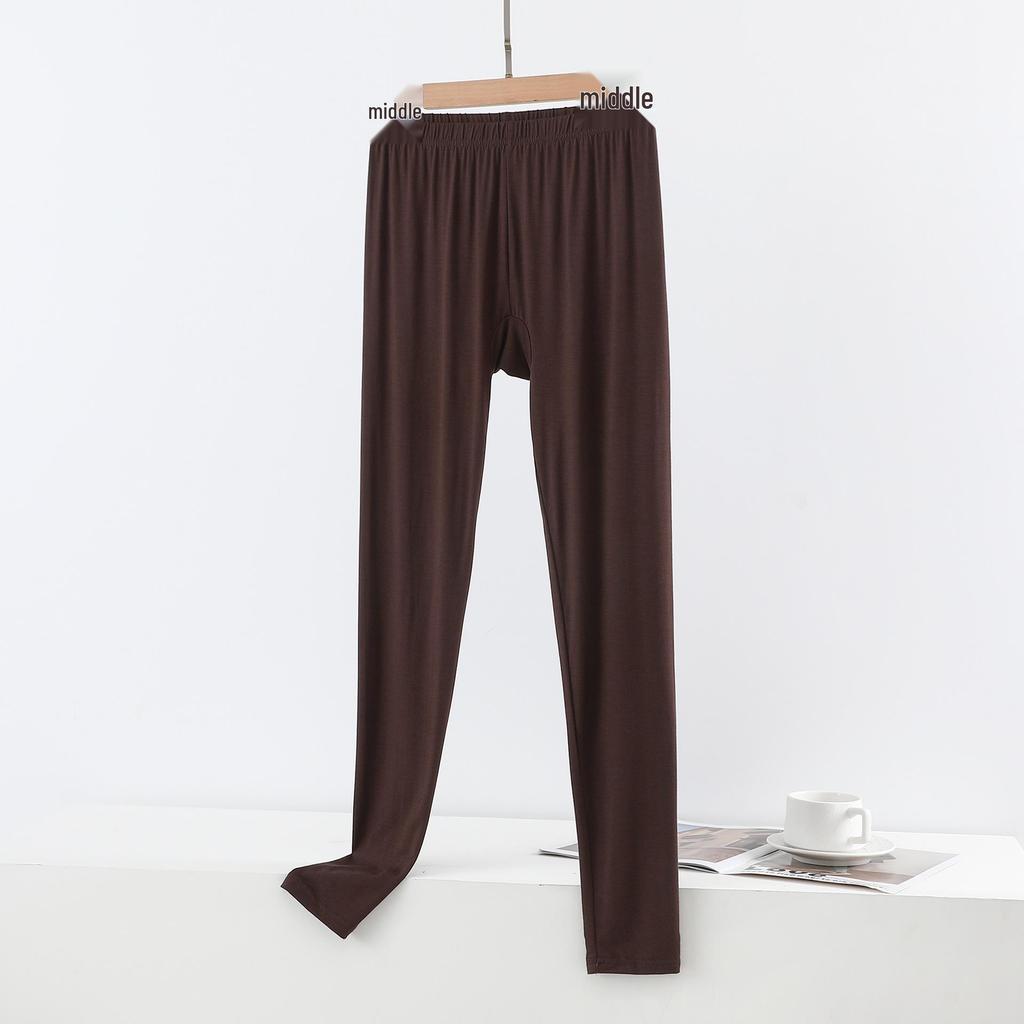 Damen Plus Size Schlankmachende High-Waist Modal Leggings - Dünne Neun-Punkt-Hose für Frühling und Herbst