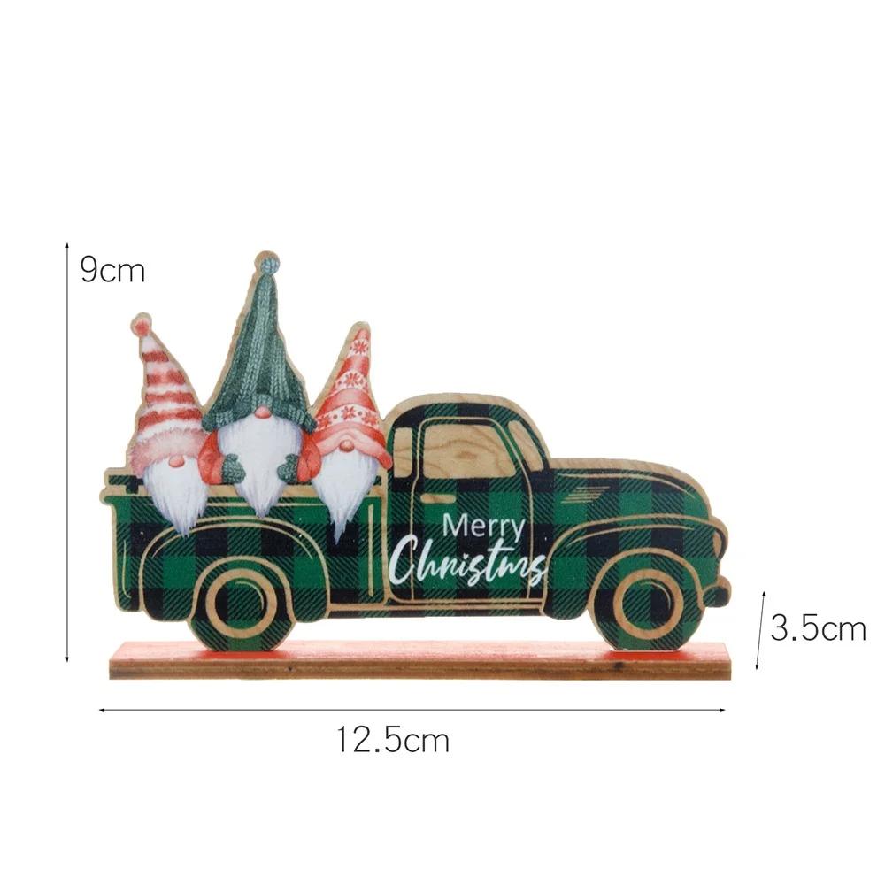 Christmas Decorations Wooden Car Lattice Style Pick-up Truck Desktop Decorations Christmas Wooden Decorations