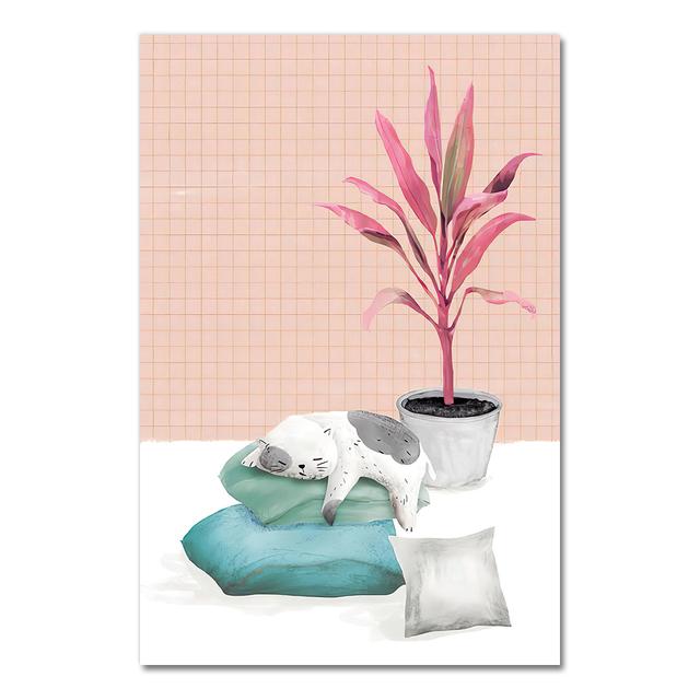 CREATE&RECREATE Nursery Posters And Prints Animals Wall Art Cats Canvas Painting Decoration Pictures For Kids Room No Frame