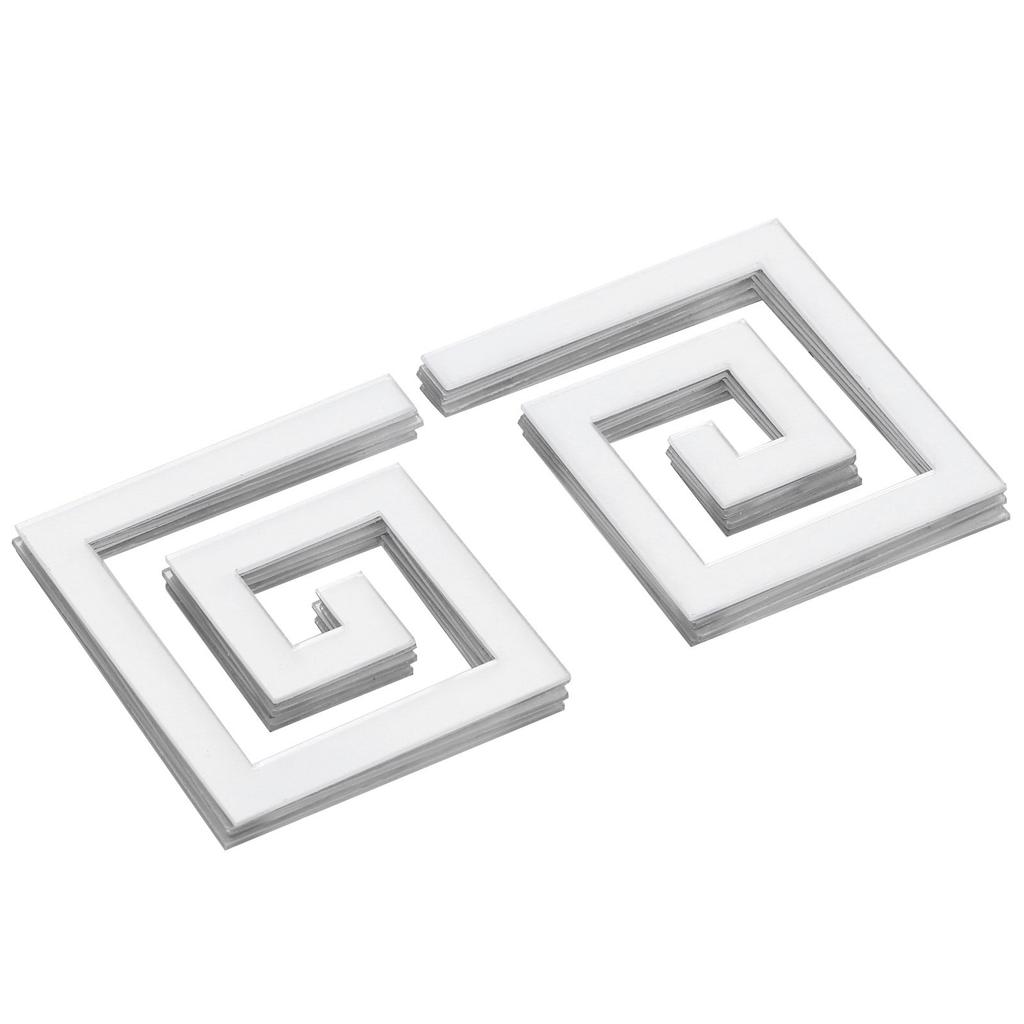 10Pcs 5x5CM DIY Waist Line Mirror Sticker Modern Acrylic Wall Stickers for Living RoomSilver