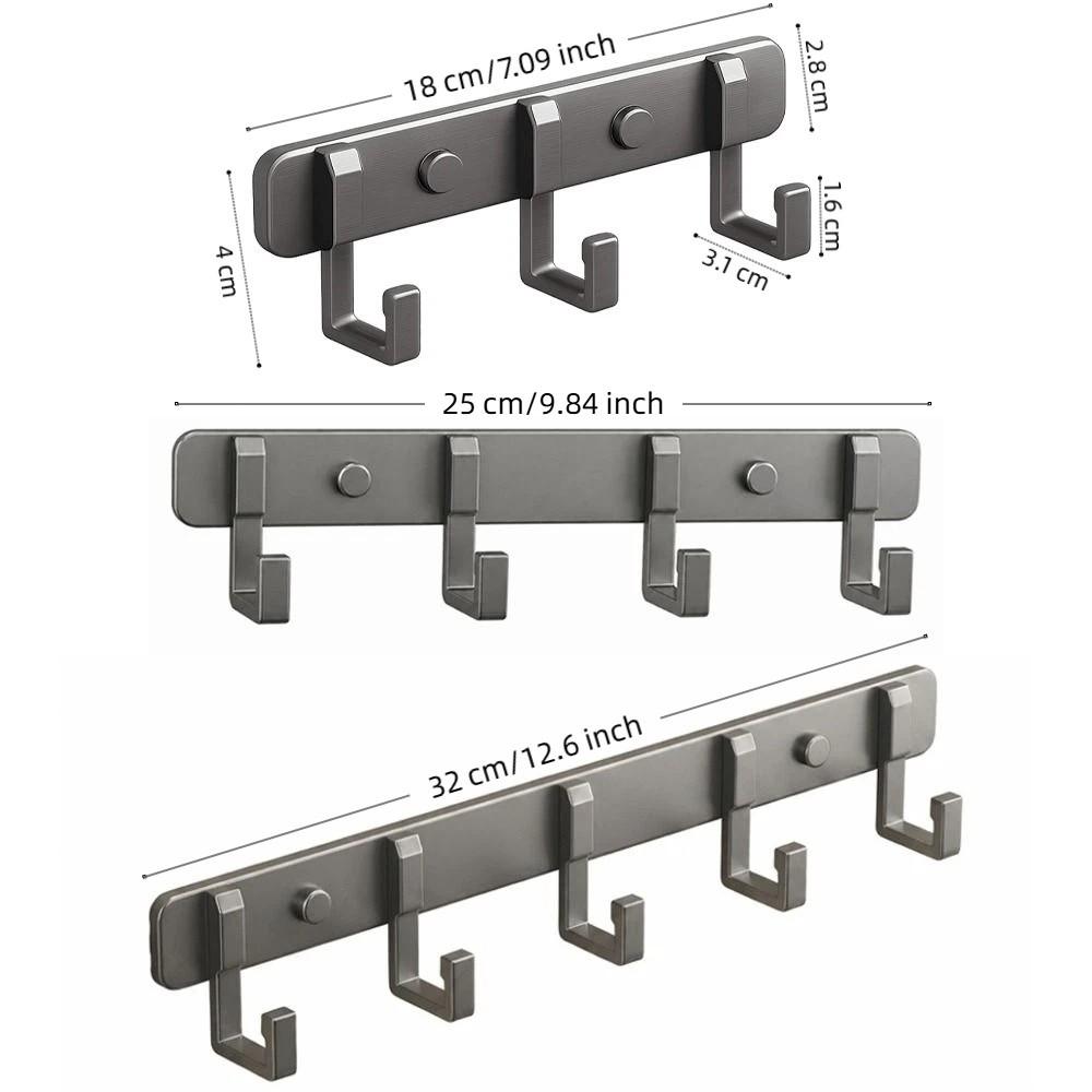 No Drill Wall Hook Rack Aluminum Door Holder Practical Towel Hanger Hook Kitchen