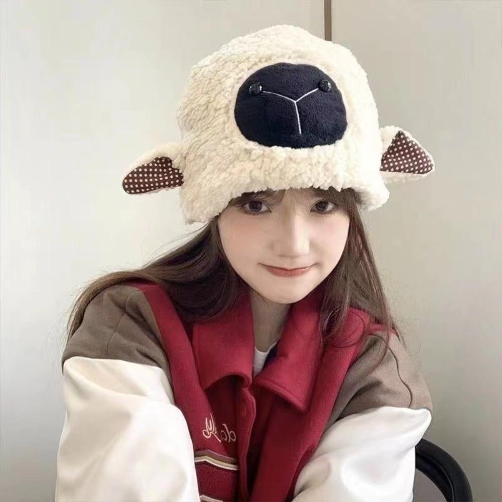 Soft Winter Bucket Hat Fleece Lined Fluffy Costume Hat Fashion Cosplay Party Hat for Women