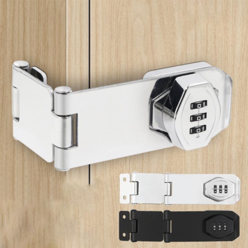 Stylish Without Key Combination Lock Easy Installion Accessory for Cabinet Door with Twist Knob Hasp Latches Designs
