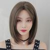 Medium-Length Face-Shaping Straight Wigs for Women, Middle-Parted Clavicle Hair, Full Head Coverage