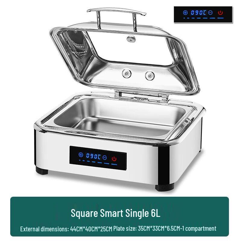 Stainless Steel Electric Buffet Chafing Dish with Visible Flip Cover