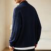 Herren-Strickjacke mit dickem Strick und Stehkragen, lockere Passform, Pullover in Farbe für Herbst und Winter
