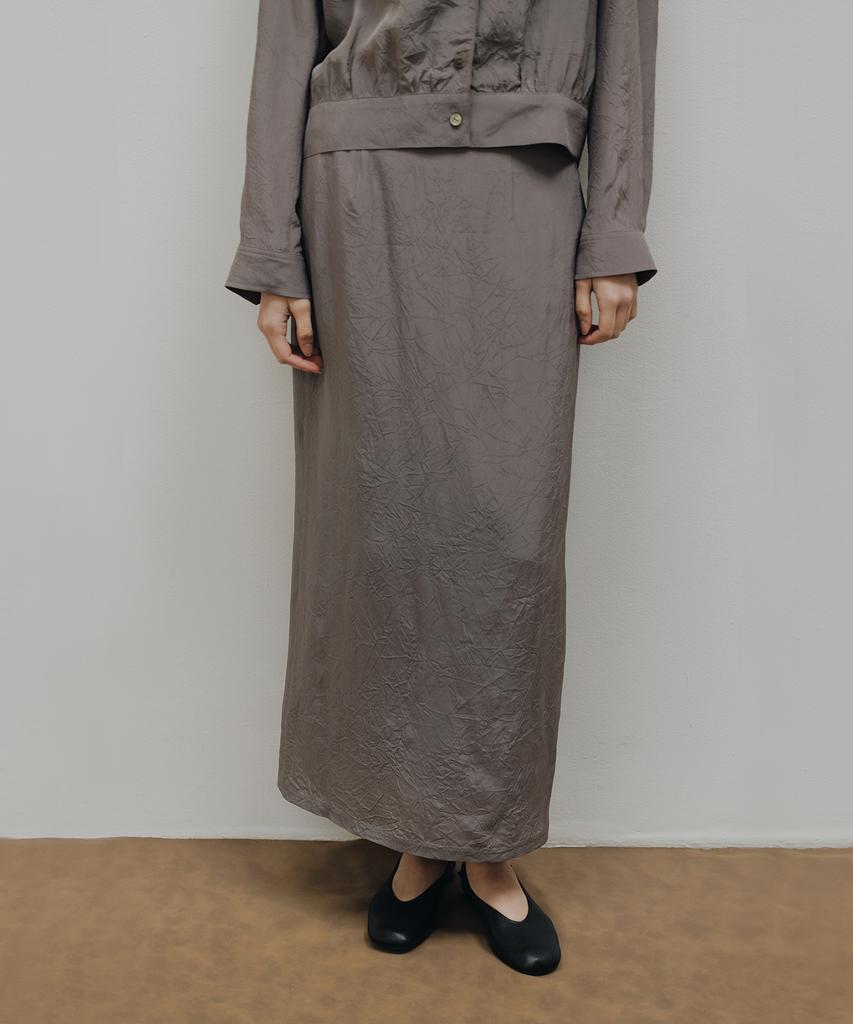 Beullaengkeulumumeon Wrinkle H Skirt_Mauve