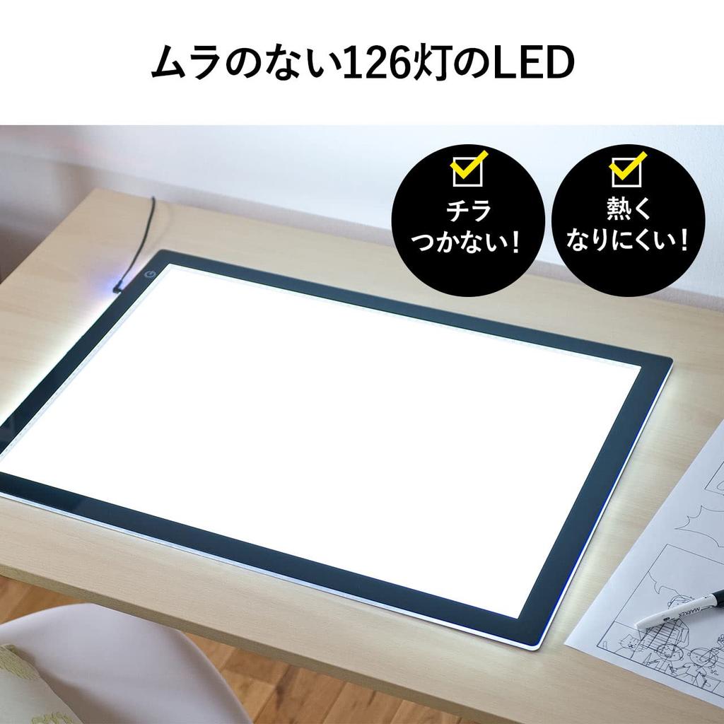 Sanwa Direct LED tracing stand A2 size thin stepless dimming function AC adapter included 8.5mm 400-TBL006