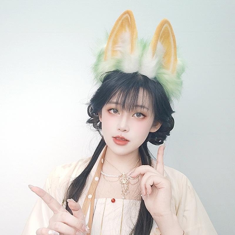Green Hair Accessories Lolita Rabbit Girls Item Hair Band Headband Woman Lolita Cosplay Accessories Hair Bands Woman 2025 New