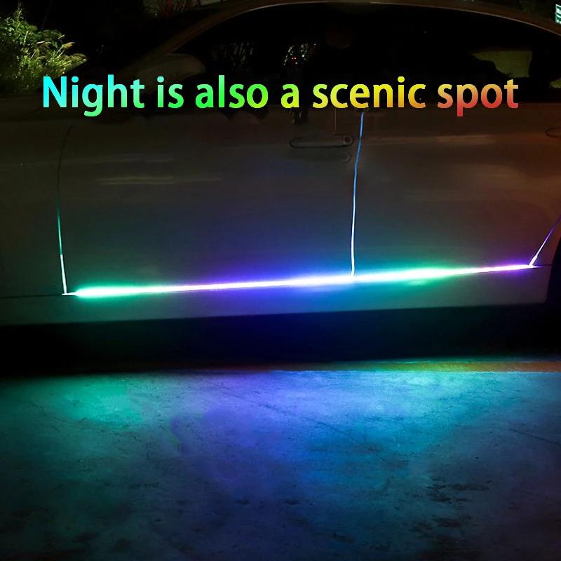 2pcs Car door rainbow flowing light running horse light LED flowing side skirt chassis modification light with ambient light