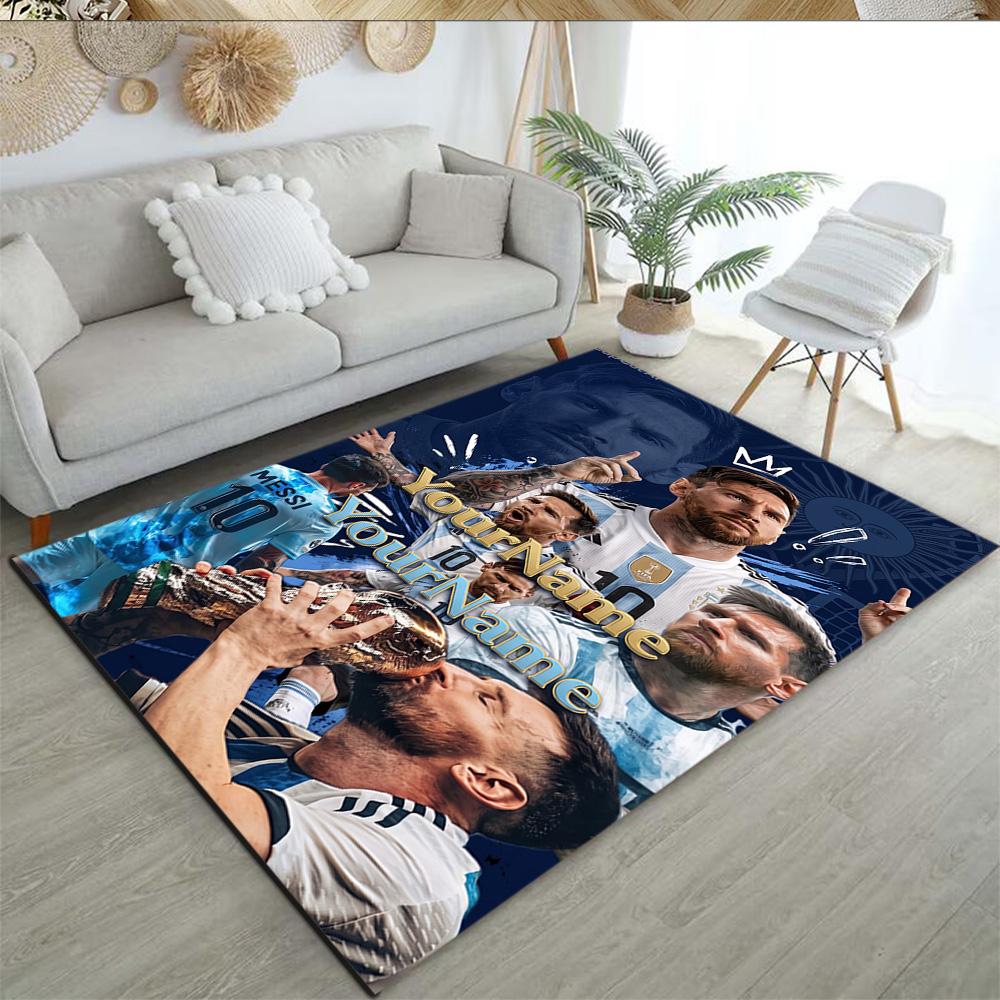 Messi 260 Customize Text Floor Rug Office Rug Design for Hallway Decorate room Game Room Living Rooms Anti-slip Rug Office home decor