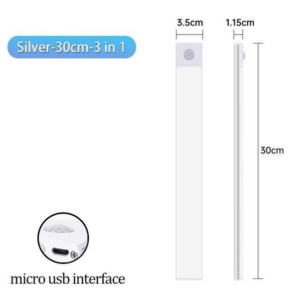 1PC  Led Motion Sensor Cabinet Light, Under Counter Closet Lighting, Intelligent Light, Wireless Magnetic Usb Rechargeable Kitchen Night Lights