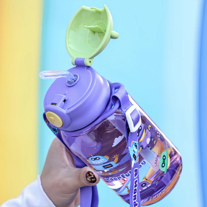 400/650ML Borraccia Antigoccia Tazza Acqua Bambini Tazza Cartone Animato Creativa Con Cannuccia Tazza Acqua in Plastica Portatile Per Bambini Sport all'Aperto Tazza con Cannuccia