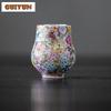 Chinese Enamel Colored Thousand Flowers Teacup Pure Silver Gilded Master Cup Juxiang Aroma Cup Ceramic Chazhan Tea Kung Fu Set