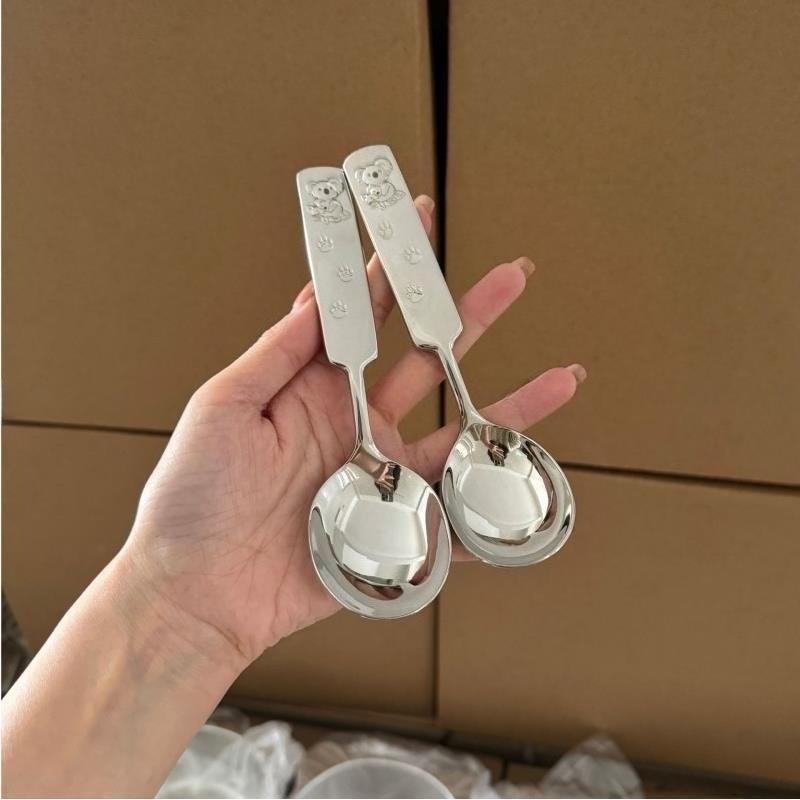 304 Stainless Steel Dinner Spoon Dessert Ice Cream Spoons Restaurant Tableware Soup Scoops Kitchen Coffee Drinking Spoon