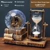 Retro Iron Tower Music Box with Luminous Crystal Ball Hourglass - Perfect for Desktop Ornament or Small Gift for Graduation, Qixi, or Valentine's Day.