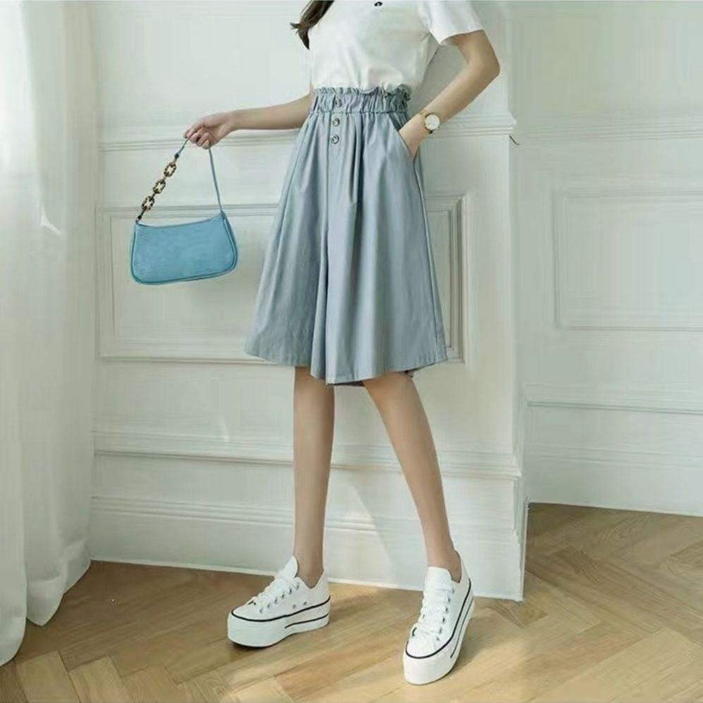 

Женские свободные широкие шорты, летние прямые повседневные крутые удобные шорты с высокой талией и эластичной резинкой на талии, брюки 4XL recommends 155-87.5kg