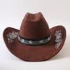 Popular European and American Classic Embroidery Western Cowboy Hat Men's and Women's Outdoor Fashion Suede Big Eaves Hat