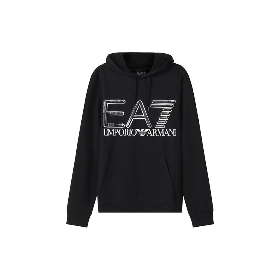 Emporio Armani EA7 SS22 Cotton Logo Hoodie Men hoodies Black 3LPM45-PJFGZ-1200 M
