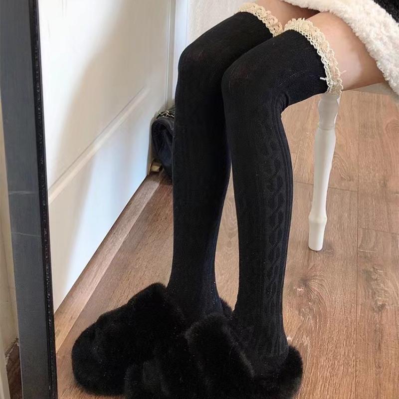 

Лолита Шнуровка Длинные Гольфы до Колена для Женщин Выше Колена Чулки до Бедра Весенне-Осенняя Мода Девушки Теплые Сексуальные Хлопковые JK Колготки One Size чёрный