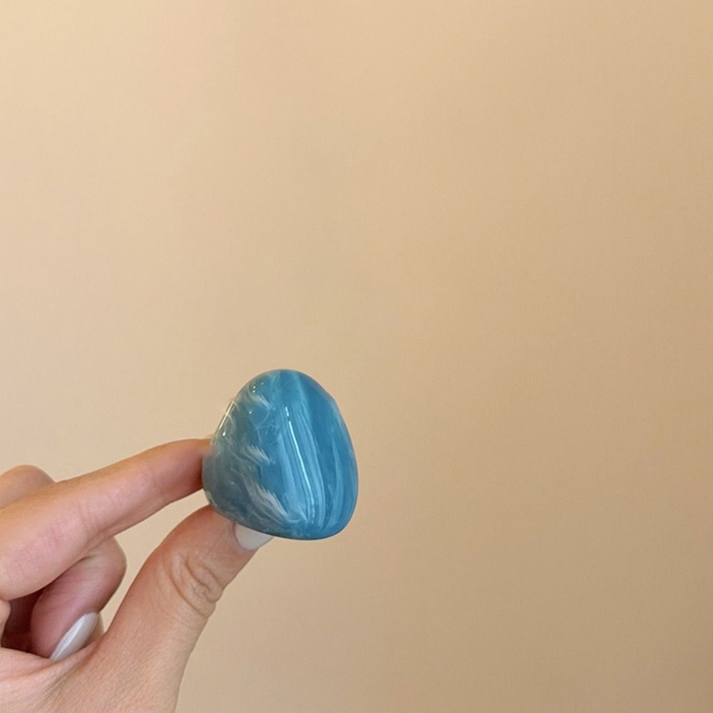 Melard Color Acrylic Geometric Ring Oval Wide Irregular Ring Unique Transparent Resin Ring  Jewelry