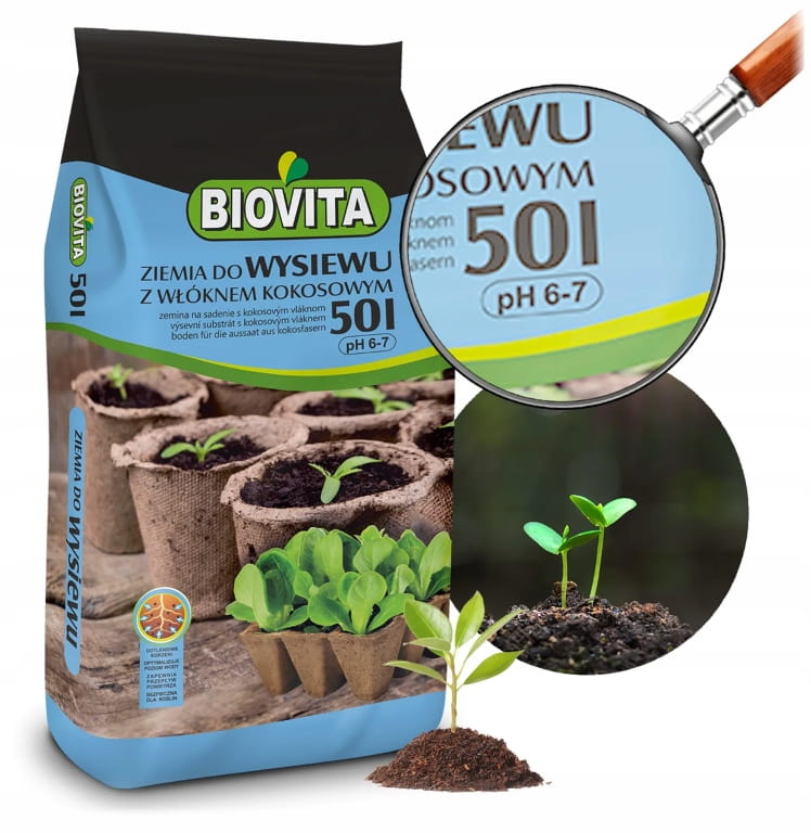 Soil for sowing with coconut fiber 50L Natural substrate for quilting