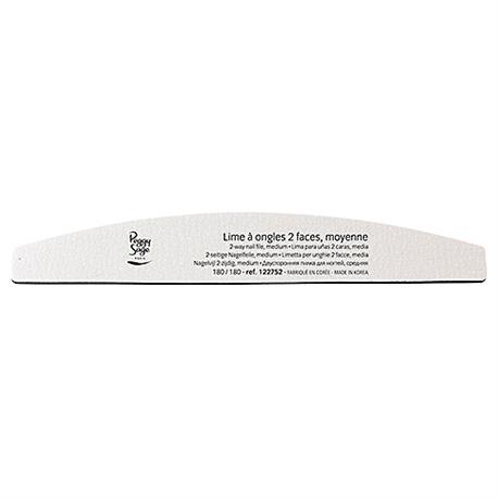 Advanced Dual-Sided Half-Moon Nail File 180/180 Grit - White Professional Finish (Single Unit)