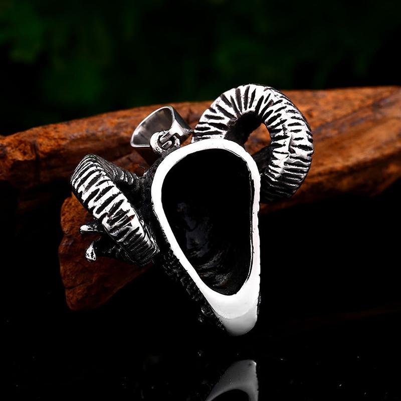 Vintage Baphomet Goat Pendant Necklace Gothic Men Stainless Steel Satanism Lucifer Necklace Fashion Animal Jewelry Accessories