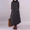Plus Size Women's Turtleneck Cotton-padded Coat Women's Long Skirt Dress Women's Autumn and Winter Over-the-knee Quilted Thickened Bottoming Skirt