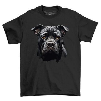 Tricou XL pentru câine Bully Față Bully Geometric 100% Bumbac Cămașă Neagră Imprimare Personalizată
