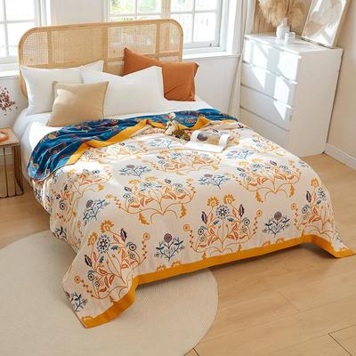 Coperta in Cotone Nordico Plaid Tessile per la Casa Lusso Estivo Trapuntino Leggero Asciugamano da Divano Copertura Traspirante Coperta Morbida per Letti Lenzuolo Fresco