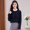 Women's Thickened Wool Blend Pullover Sweater - Round Neck, Hollow-out Knit