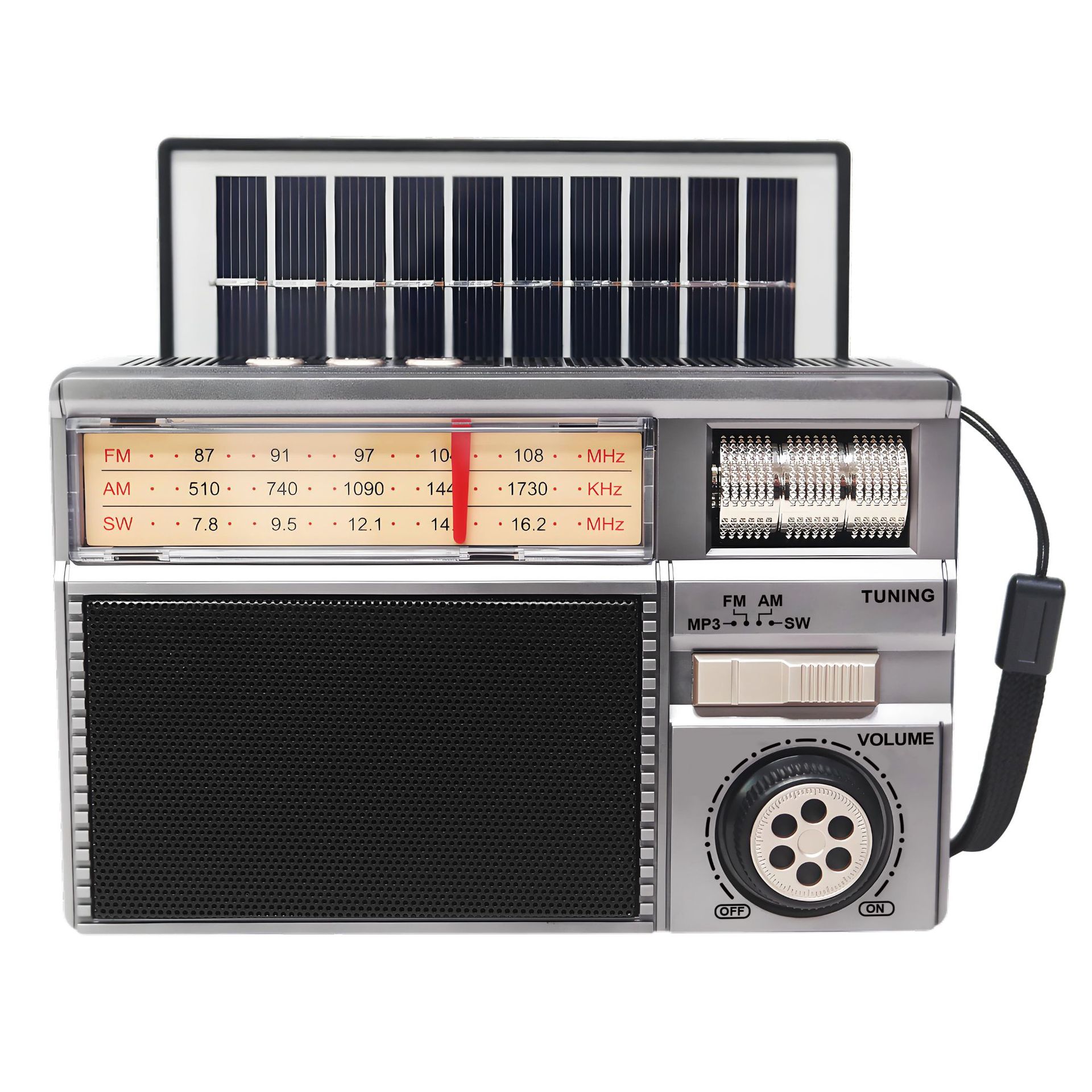 

Portable Retro DSP Radio Classic Vintage Solar Charging FM AM SW Radio Rechargeable Bluetooth5.4 Speaker Support TF Card USB AUX срібний